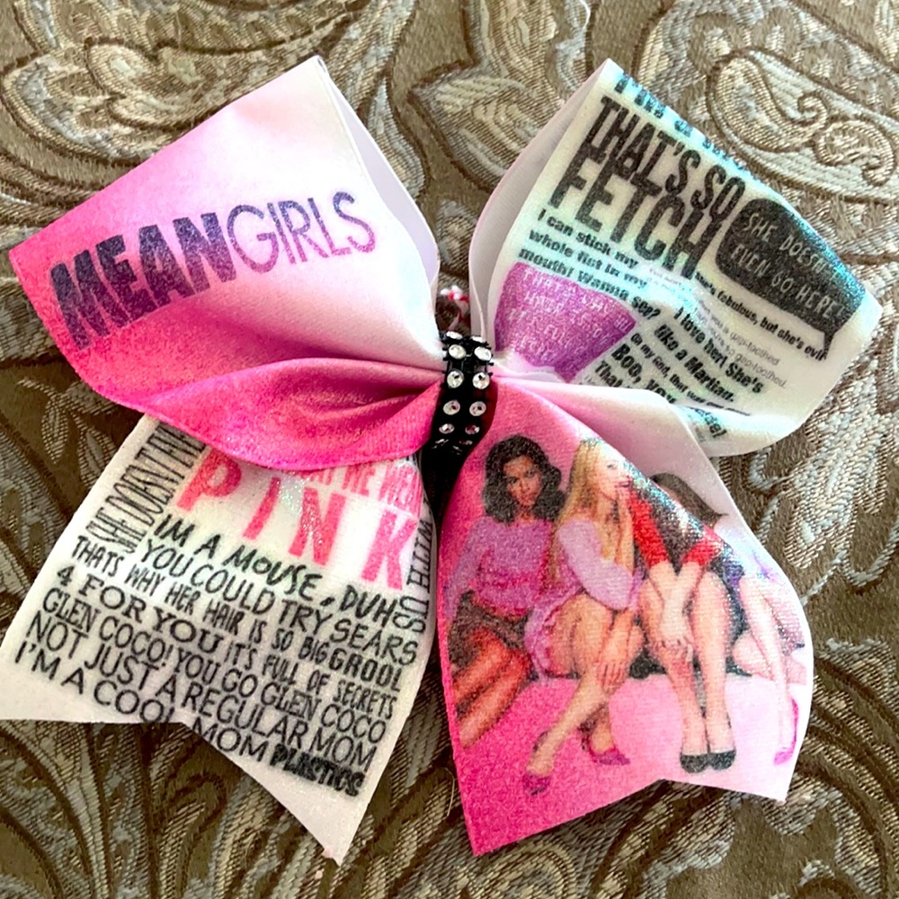GIRLS LARGE CUSTOM CHEER BOW MEAN GIRLS